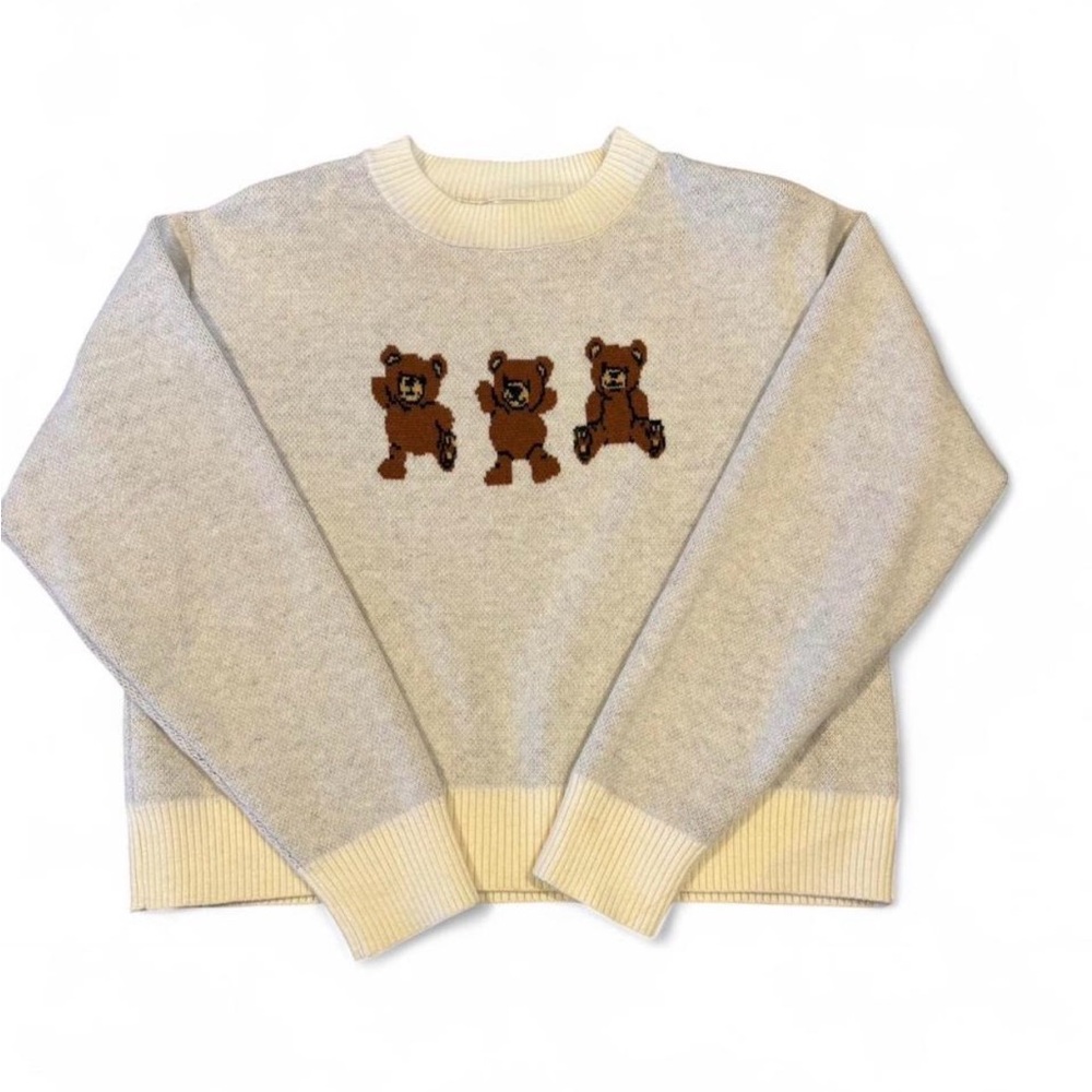 Stella Tweed Cream and Brown Knit Sweater